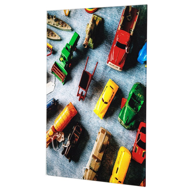 Yosemite Home Decor 'Playful Collectibles' Glass/Wood Photo in Multi-Color