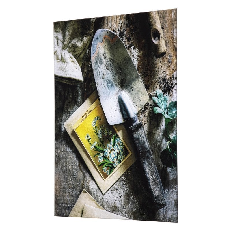 Yosemite Home Decor 'Earthy Charm II' Glass/Wood Photo in Multi-Color