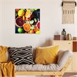Yosemite Home Decor 'Citrus Feast' Glass/Wood Photo in Multi-Color