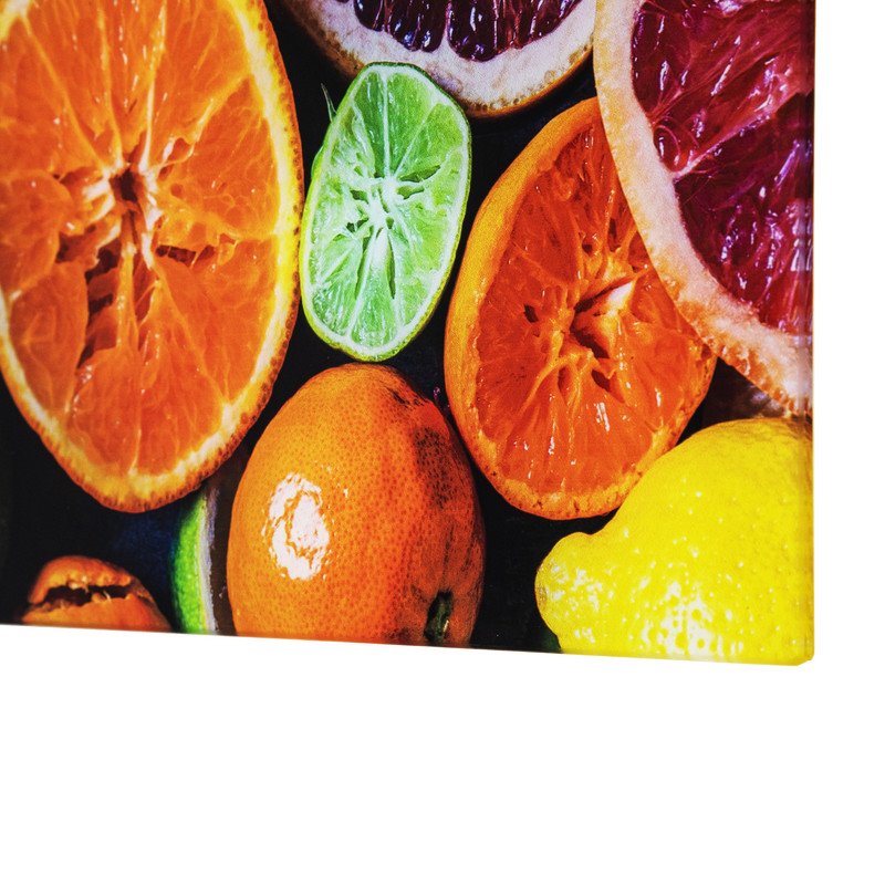 Yosemite Home Decor 'Citrus Feast' Glass/Wood Photo in Multi-Color