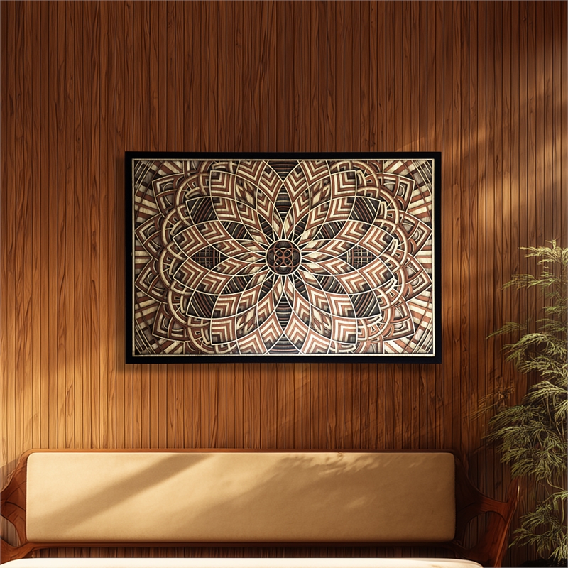 Yosemite Home Decor 'Symmetry's Cut' Glass Mixed Media Shadowbox in Multi-Color