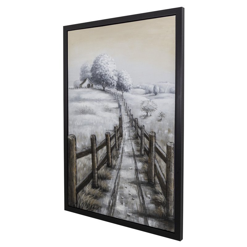 Yosemite Home Decor 'Country Road I' Plastic Canvas Wall Art in Multi-Color