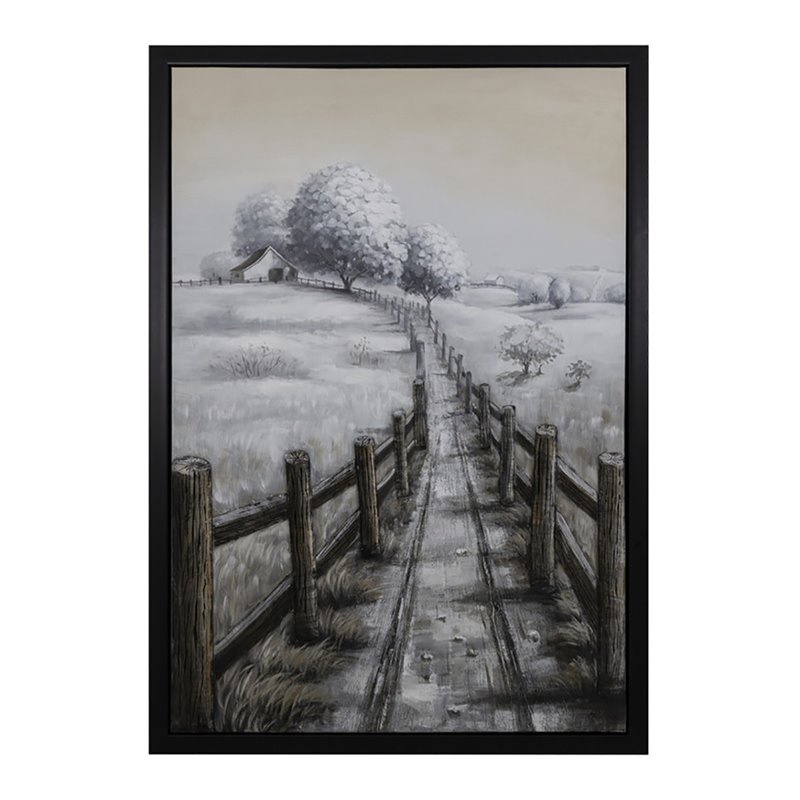 Yosemite Home Decor 'Country Road I' Plastic Canvas Wall Art in Multi-Color