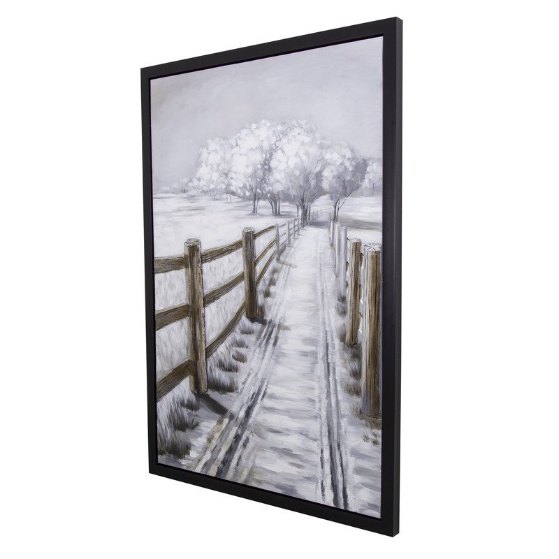Yosemite Home Decor 'Country Road II' Plastic Canvas Wall Art in Multi-Color
