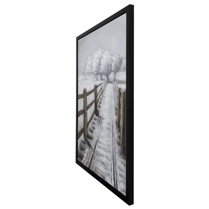 Yosemite Home Decor 'Country Road II' Plastic Canvas Wall Art in Multi-Color