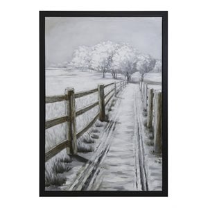 Yosemite Home Decor 'Country Road II' Plastic Canvas Wall Art in Multi-Color