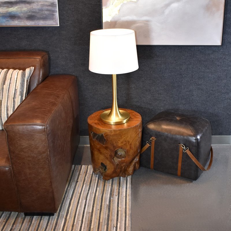 Yosemite Home Decor Bryce 1-Light Metal Table Lamp with Shade in Brushed Gold