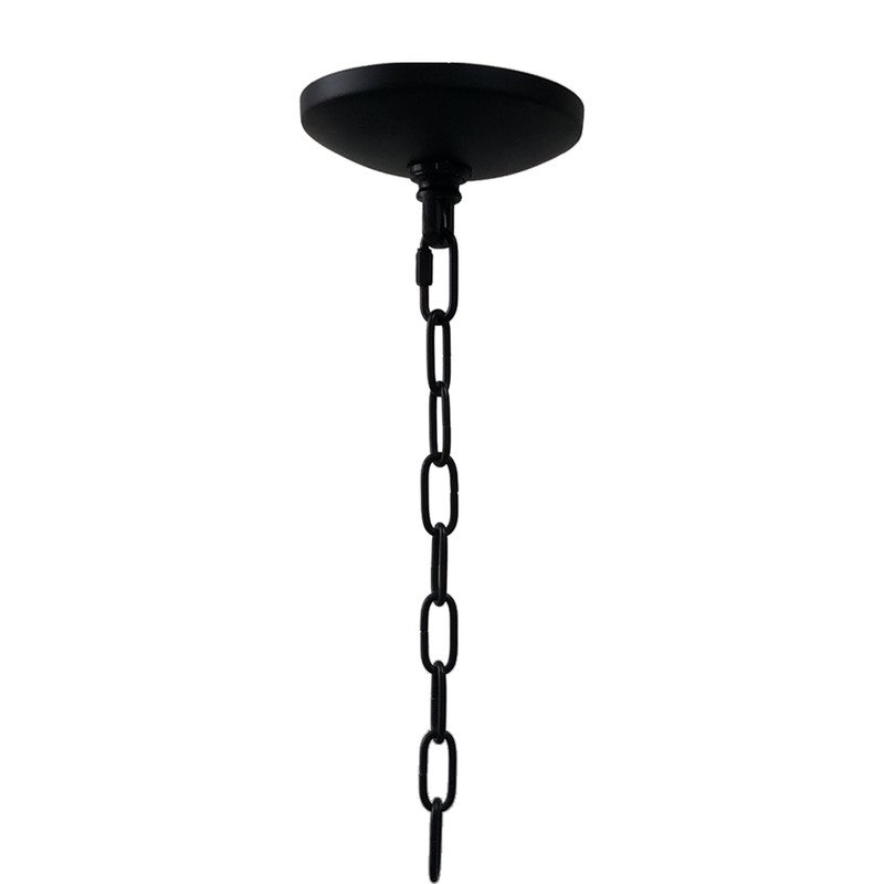 Yosemite Home Decor Orion 6-Light Metal Chandelier in Clear Seeded/Matte Black