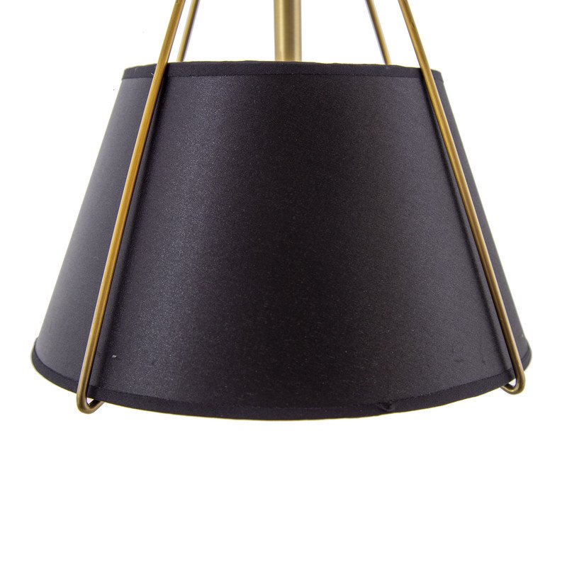Yosemite Home Decor Mira 1-Light Fabric Pendant with Black Shade in Matte Gold