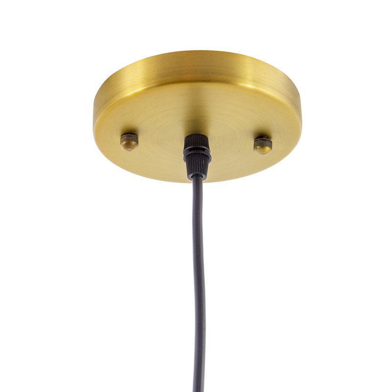 Yosemite Home Decor Mira 1-Light Fabric Pendant with Black Shade in Matte Gold