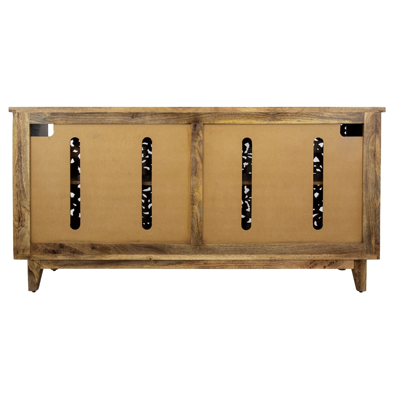 Yosemite Home Decor Gracia Large Mango and Solid Acacia Wood Cabinet in Brown