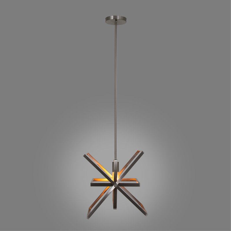 Yosemite Home Decor Aquarius 1-Light Geometric Metal Pendant in Matte Black