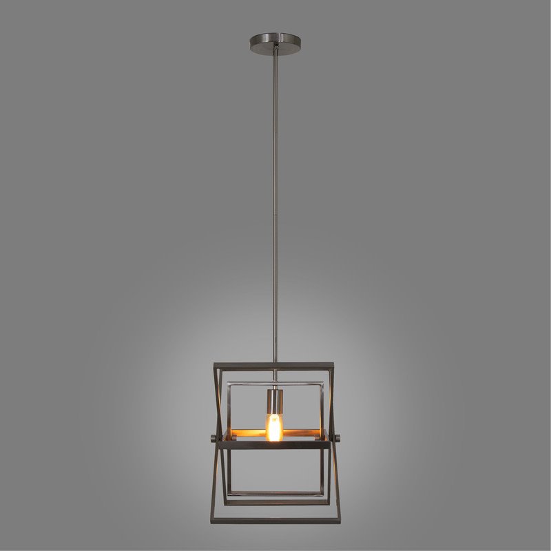 Yosemite Home Decor Aquarius 1-Light Geometric Metal Pendant in Matte Black