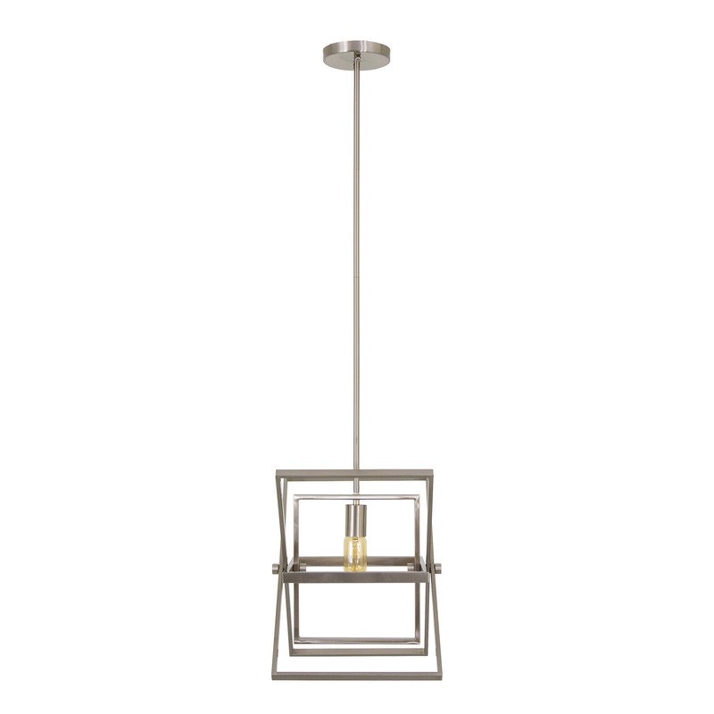 Yosemite Home Decor Aquarius 1-Light Geometric Metal Pendant in Matte Black
