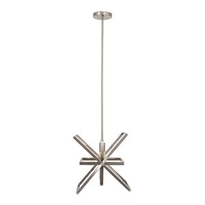 Yosemite Home Decor Aquarius 1-Light Geometric Metal Pendant in Matte Black
