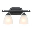 Yosemite Home Decor Jordan 2-Light Metal/Glass Vanity Light in Matte Black