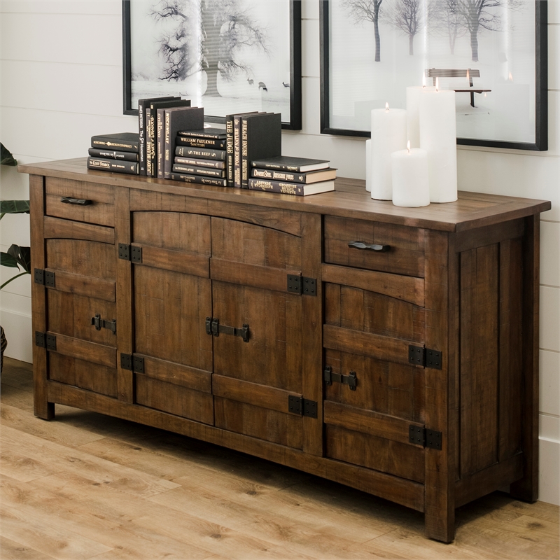 Yosemite Home Decor Hudson Large Wood Cabinet in Dark Antique Bronze