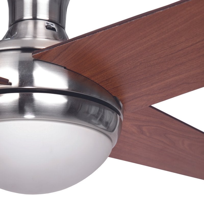 Yosemite Home Decor Taysom 2-Light 4-Blade Wood Ceiling Fan in Polished Nickel
