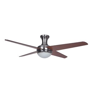 Yosemite Home Decor Taysom 2-Light 4-Blade Wood Ceiling Fan in Polished Nickel