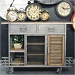 Yosemite Home Decor Jaxon Contemporary Wood Kitchen Island in Silver