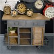 Yosemite Home Decor Jaxon Contemporary Wood Kitchen Island in Silver