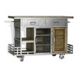 Yosemite Home Decor Jaxon Contemporary Wood Kitchen Island in Silver