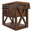 Yosemite Home Decor Wood Kitchen Island with Butcher Block Top in Brown
