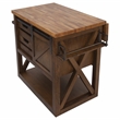 Yosemite Home Decor Wood Kitchen Island with Butcher Block Top in Brown