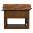 Yosemite Home Decor Wood Kitchen Island with Butcher Block Top in Brown
