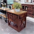 Yosemite Home Decor Wood Kitchen Island with Butcher Block Top in Brown