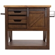 Yosemite Home Decor Wood Kitchen Island with Butcher Block Top in Brown