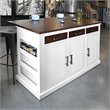 Yosemite Home Decor Wood Kitchen Island with Butcher Block Top in Logan White