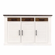 Yosemite Home Decor Wood Kitchen Island with Butcher Block Top in Logan White