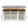 Yosemite Home Decor Wood Kitchen Island with Butcher Block Top in Logan White