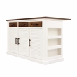 Yosemite Home Decor Wood Kitchen Island with Butcher Block Top in Logan White