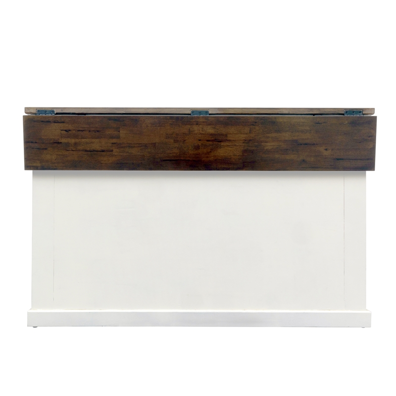 Yosemite Home Decor Wood Kitchen Island with Butcher Block Top in Logan White