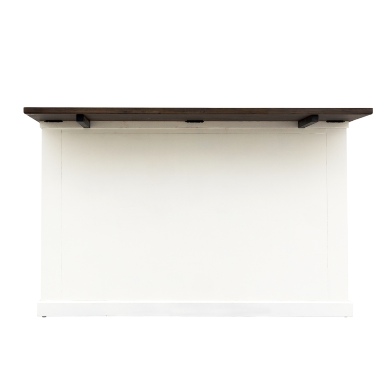 Yosemite Home Decor Wood Kitchen Island with Butcher Block Top in Logan White