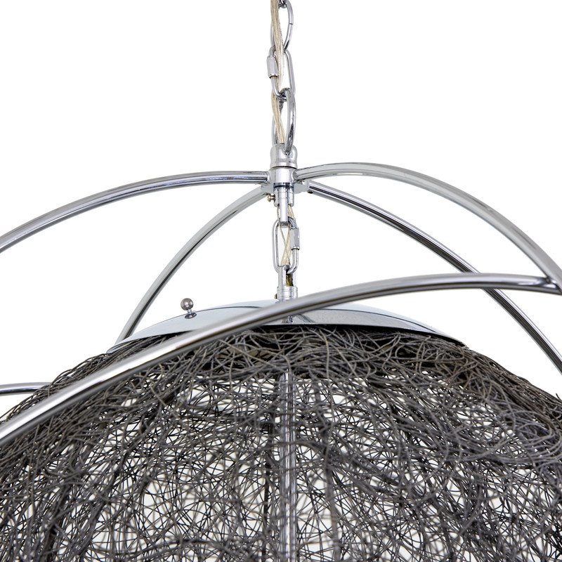 Yosemite Home Decor Orbs Nest 3-Light Modern Aluminum Chandelier in Silver