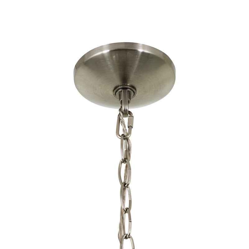 Yosemite Home Decor Orbs Symie 4-Light Metal/Glass Chandelier in Nickel/White