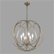 Yosemite Home Decor 6-Light Modern Stainless Steel Chandelier in Brass