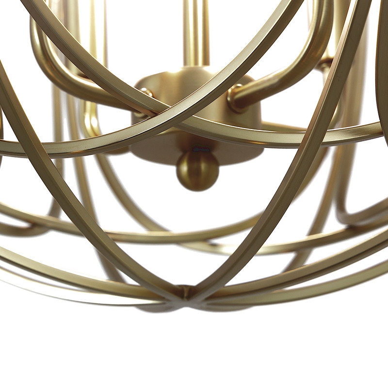 Yosemite Home Decor 6-Light Modern Stainless Steel Chandelier in Brass