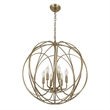Yosemite Home Decor 6-Light Modern Stainless Steel Chandelier in Brass