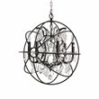 Yosemite Home Decor Orbs 6-Light Metal/Crystal Chandelier in Rustic Brown