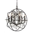 Yosemite Home Decor Orbs 6-Light Metal/Crystal Chandelier in Rustic Brown