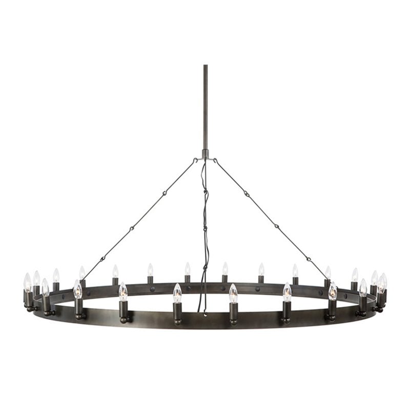 Yosemite Home Decor Farrington 24-Light Raw Iron Metal Chandelier in Gray