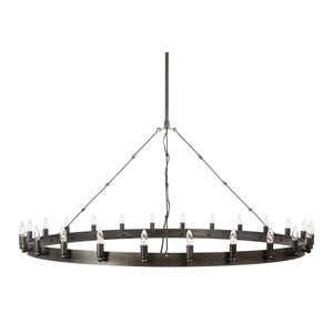 Yosemite Home Decor Farrington 24-Light Raw Iron Metal Chandelier in Gray