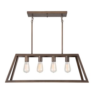 Yosemite Home Decor Skyline Ridge 4-Light Metal Frame Island Light in Bronze
