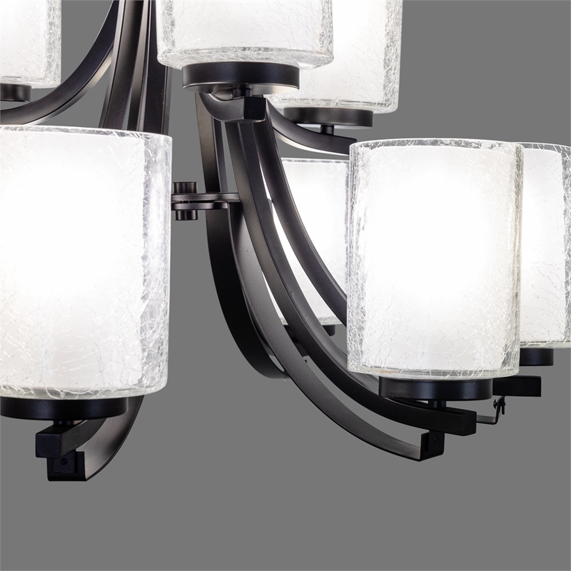 Yosemite Home Decor 9-Light Modern Classic Glass Chandelier in Oil Rubbed Bronze
