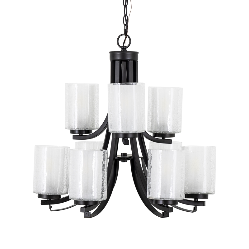 Yosemite Home Decor 9-Light Modern Classic Glass Chandelier in Oil Rubbed Bronze
