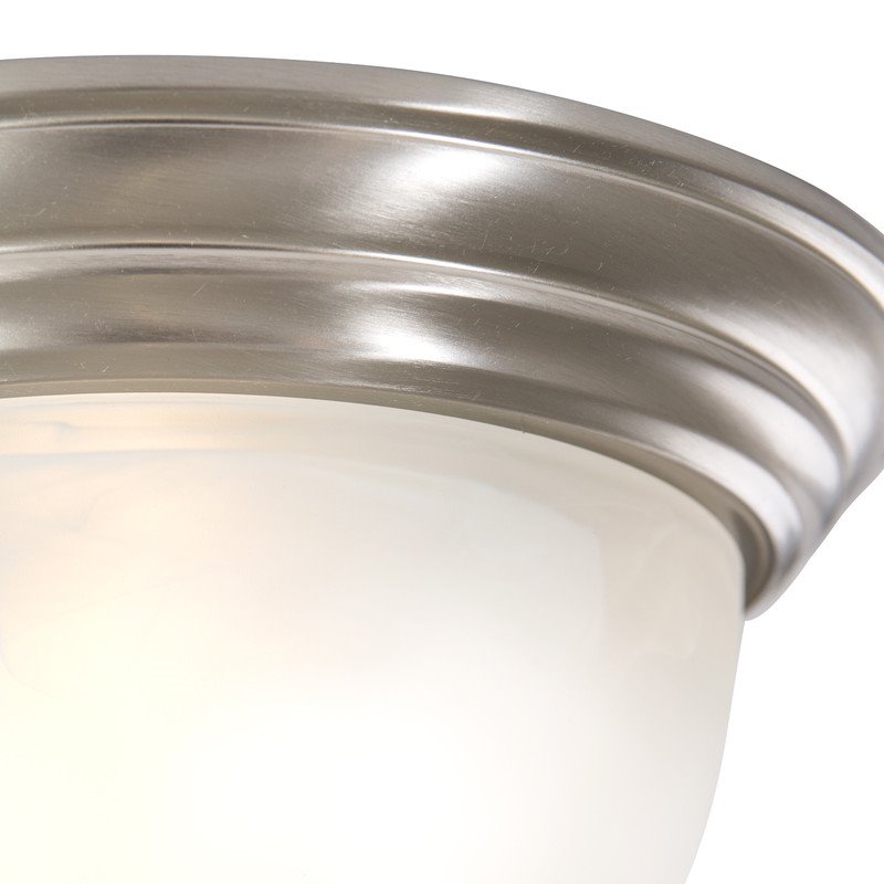 Yosemite Home Decor 1-Light Glass Flush Mount Lighting in Nickel/White
